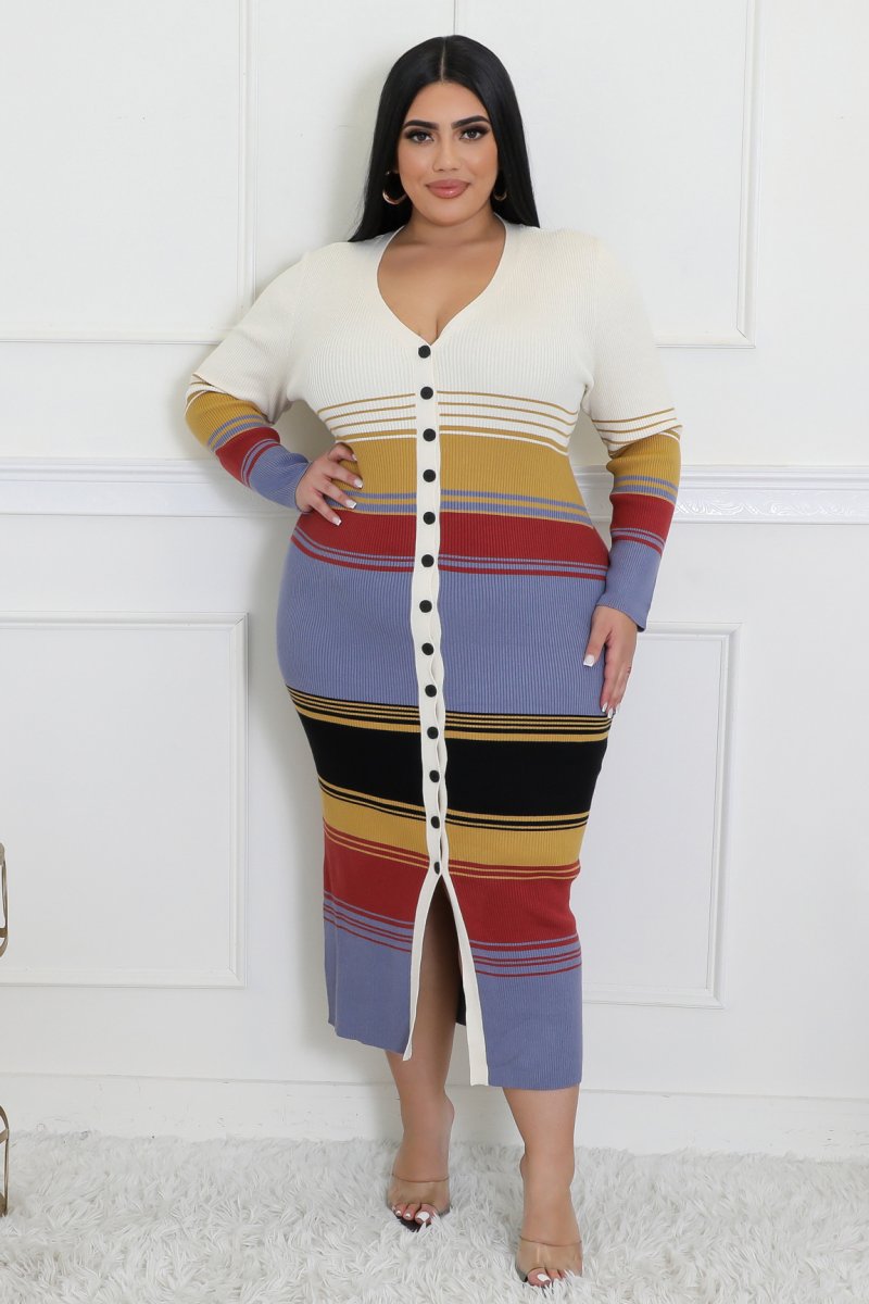 Plus Size Striped Born With It Pants Set